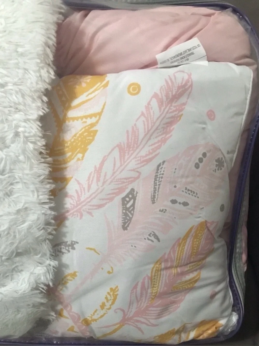 New 5 piece Lush Decor Pink Umbre Fiesta  Comforter Full/ Queen set